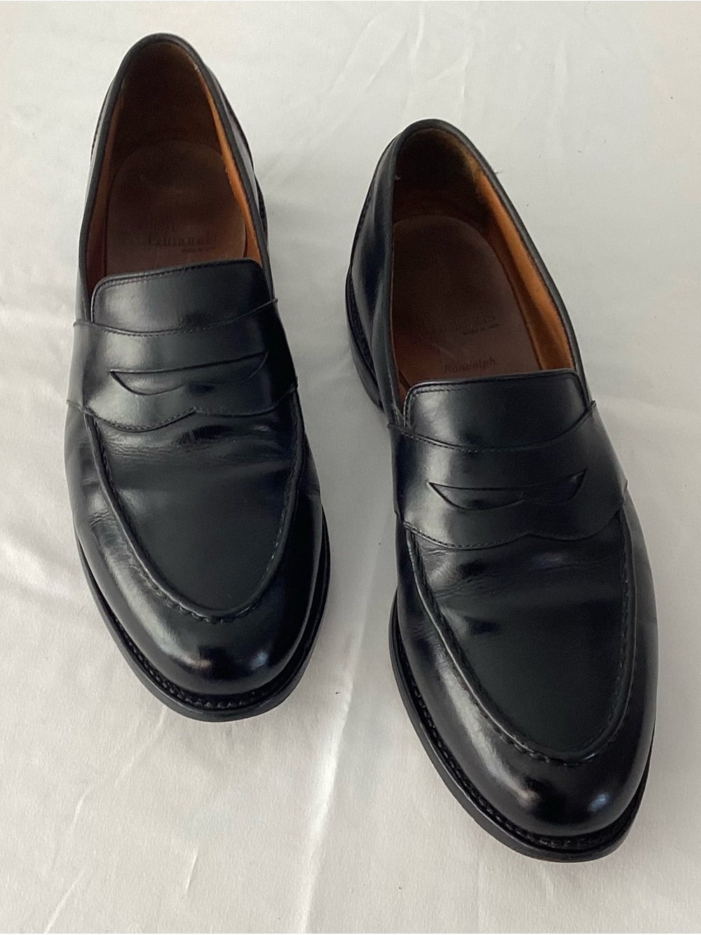 Allen Edmonds Randolph Black Leather Penny Loafers 11 E